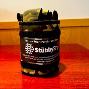 NEW STUBBY STRIP DRINK CARRIER HOLDER w/ STRAP